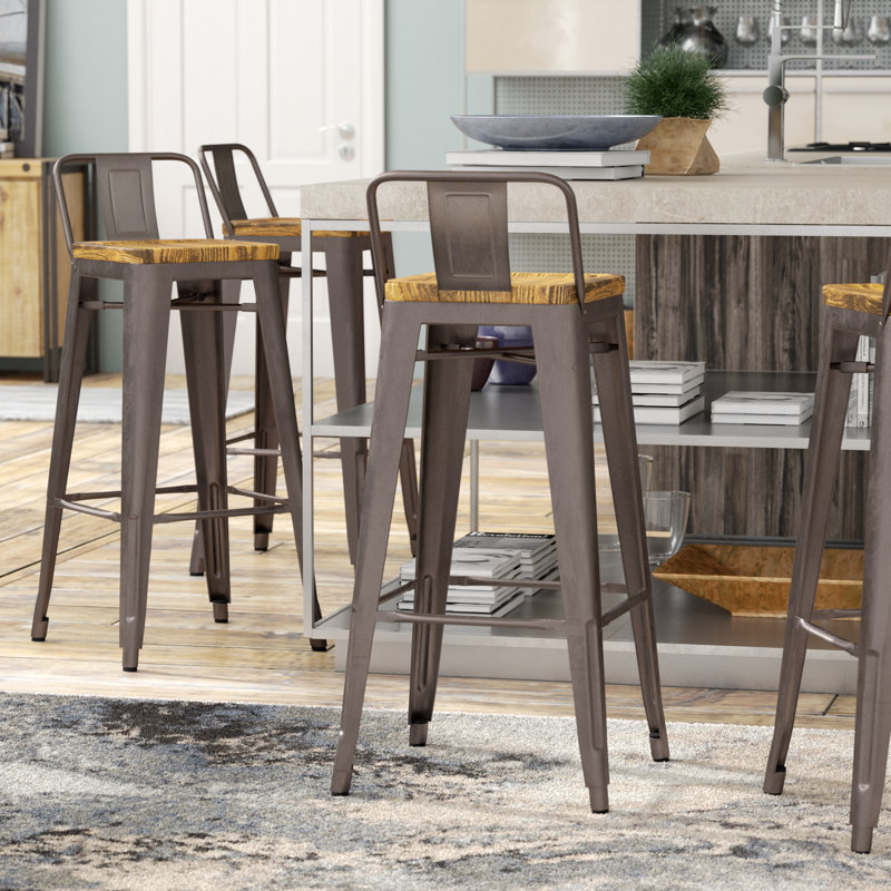 Zipcode Design™ Irvington Solid Wood Bar Stool & Reviews Wayfair